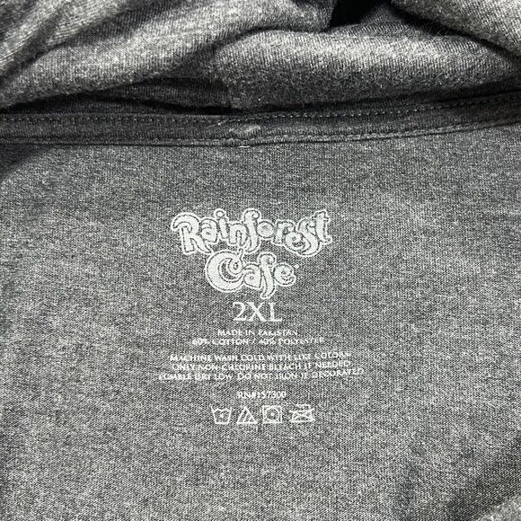 Rainforest Cafe Women's XXL Orlando Cropped Lightweight Hoodie Sloth Sweatshirt - Picture 3 of 12